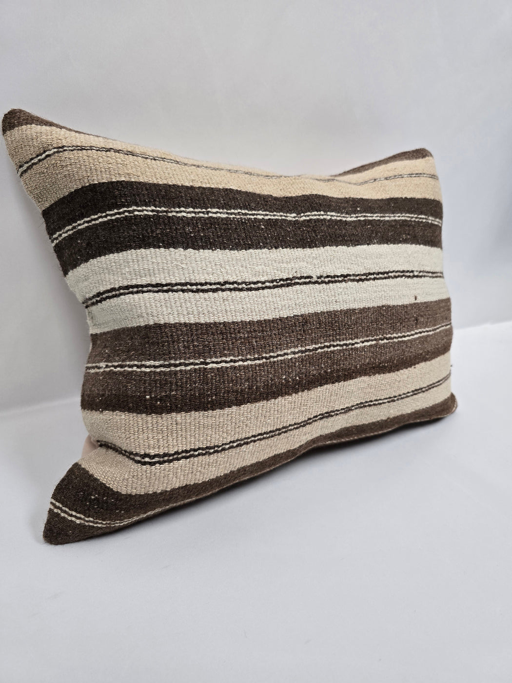 Turkish Hemp Pillow Cushion Natural Cream Brown Pillow Cushion Cover 16" x 24" #9120