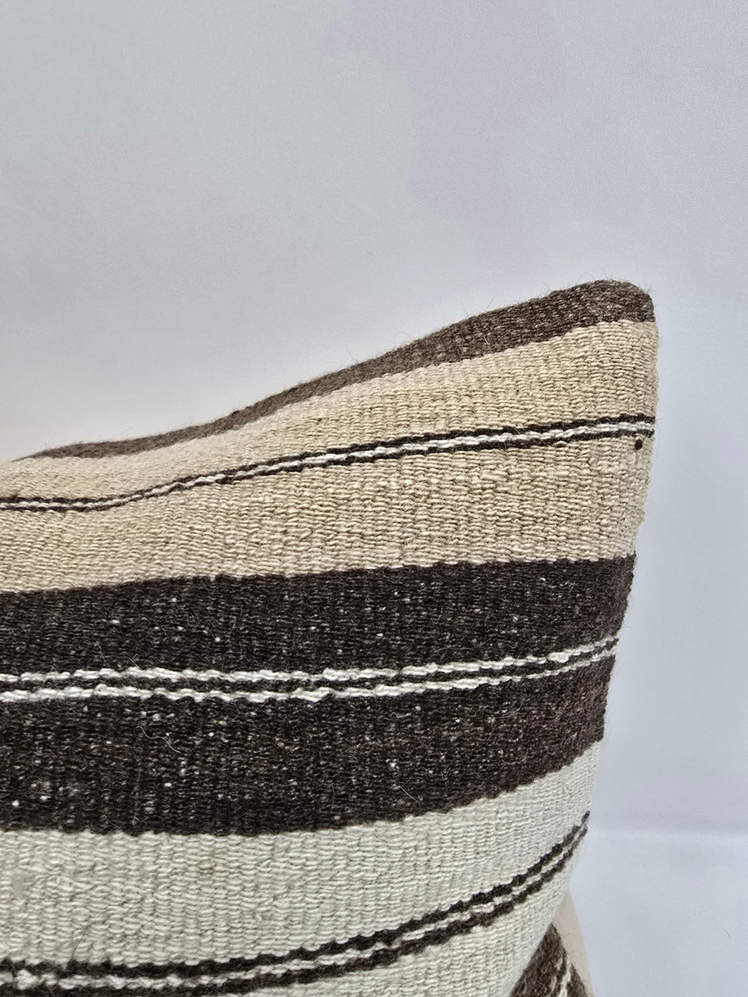 Turkish Hemp Pillow Cushion Natural Cream Brown Pillow Cushion Cover 16" x 24" #9120