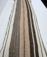 Turkish Lumbar Rug Pillow Cream Brown Gray Cushion Cover Hemp Pillow 14" x 40" #9440