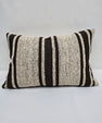 Turkish Hemp Pillow Cushion Natural Cream Black Pillow Cushion Cover 16" x 24" #9119