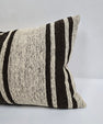 Turkish Hemp Pillow Cushion Natural Cream Black Pillow Cushion Cover 16" x 24" #9119