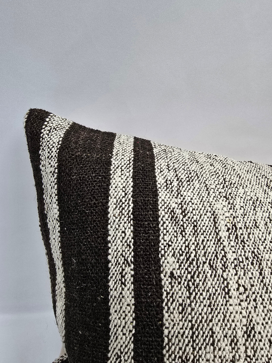 Turkish Hemp Pillow Cushion Natural Cream Black Pillow Cushion Cover 16" x 24" #9119