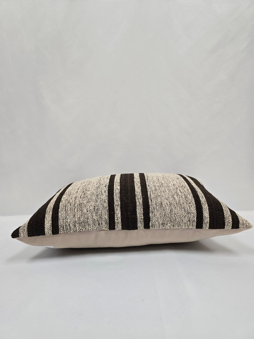 Turkish Hemp Pillow Cushion Natural Cream Black Pillow Cushion Cover 16" x 24" #9119