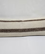 Turkish Lumbar Rug Pillow Cream Brown Cushion Cover Hemp Pillow 14" x 40" #9439