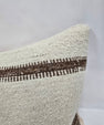 Turkish Lumbar Rug Pillow Cream Brown Cushion Cover Hemp Pillow 14" x 40" #9439