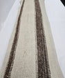 Turkish Lumbar Rug Pillow Cream Brown Cushion Cover Hemp Pillow 14" x 40" #9439