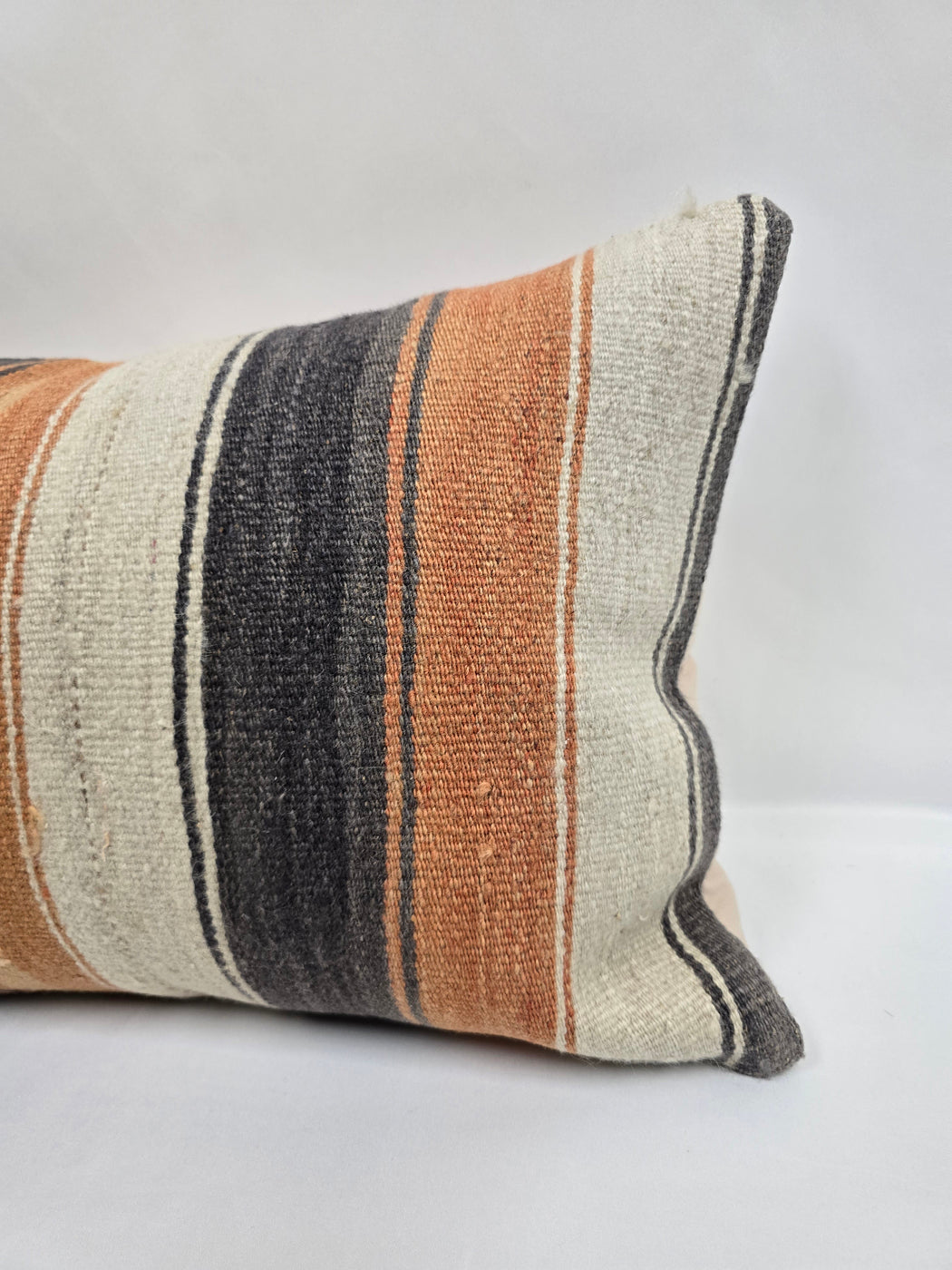 Turkish Hemp Pillow Cushion Natural Cream Orange Pillow Cushion Cover 16" x 24" #9130