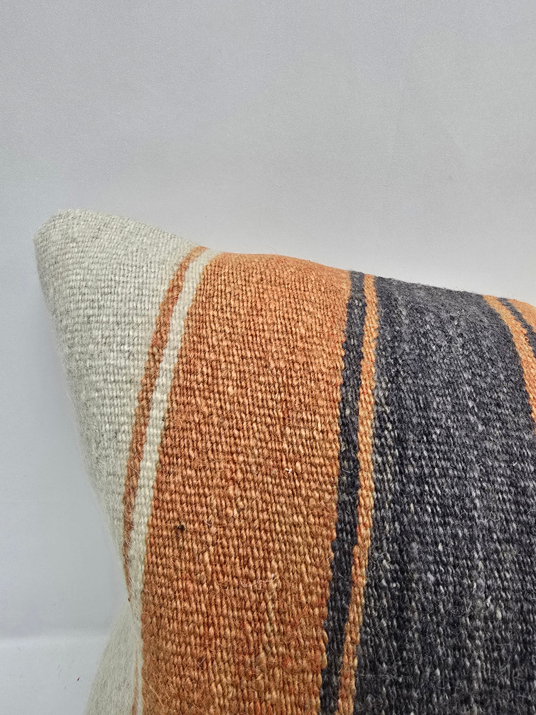 Turkish Hemp Pillow Cushion Natural Cream Orange Pillow Cushion Cover 16" x 24" #9130
