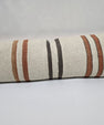 Turkish Lumbar Rug Pillow Cream Brown Cushion Cover Hemp Pillow 14" x 40" #9511