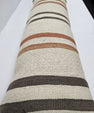 Turkish Lumbar Rug Pillow Cream Brown Cushion Cover Hemp Pillow 14" x 40" #9511