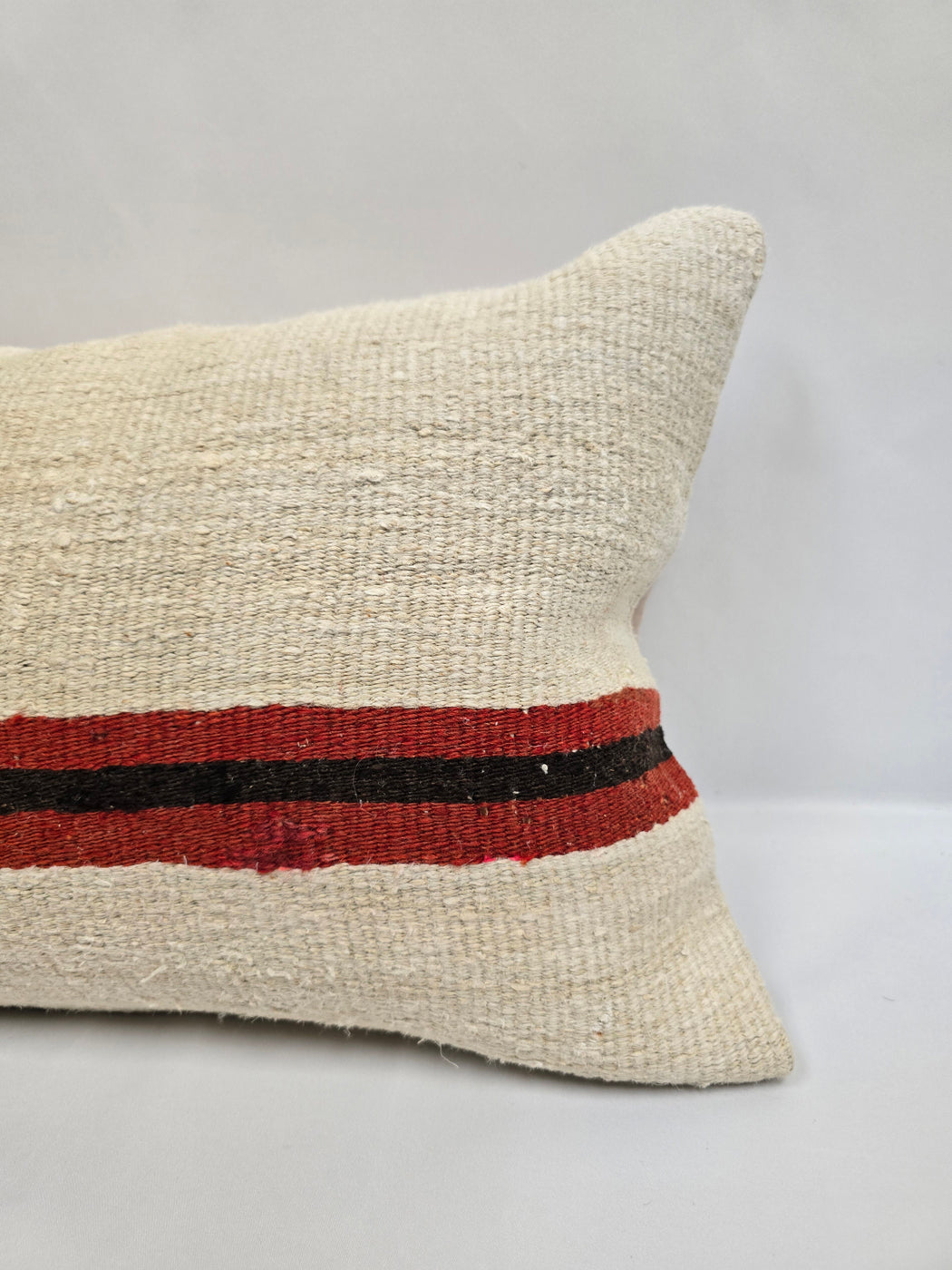 Turkish Hemp Pillow Cushion Natural Cream Black Red Pillow Cushion Cover 16" x 24" #9115