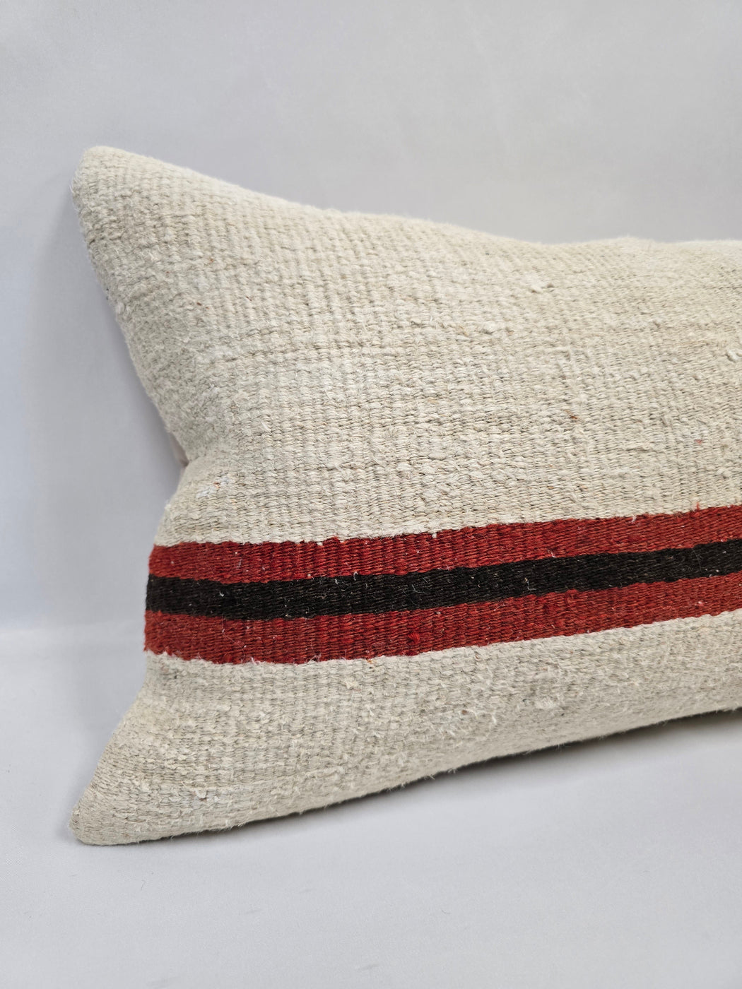 Turkish Hemp Pillow Cushion Natural Cream Black Red Pillow Cushion Cover 16" x 24" #9115