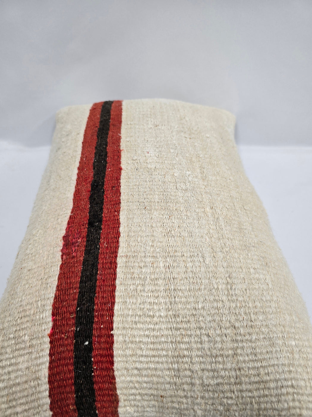 Turkish Hemp Pillow Cushion Natural Cream Black Red Pillow Cushion Cover 16" x 24" #9115
