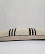 Turkish Lumbar Rug Pillow Cream Black Cushion Cover Hemp Pillow 14" x 40" #9512