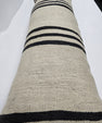 Turkish Lumbar Rug Pillow Cream Black Cushion Cover Hemp Pillow 14" x 40" #9512