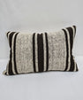 Turkish Hemp Pillow Cushion Natural Cream Black Pillow Cushion Cover 16" x 24" #9114