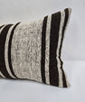 Turkish Hemp Pillow Cushion Natural Cream Black Pillow Cushion Cover 16" x 24" #9114