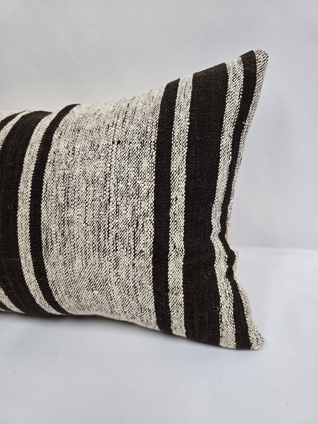 Turkish Hemp Pillow Cushion Natural Cream Black Pillow Cushion Cover 16" x 24" #9114