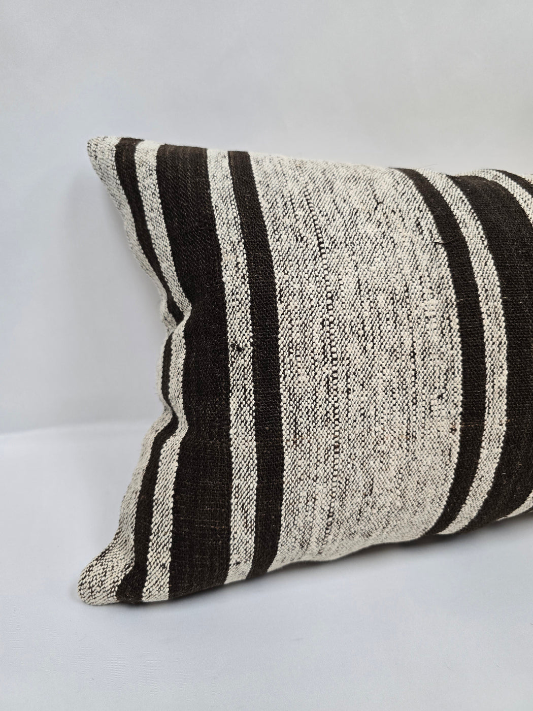 Turkish Hemp Pillow Cushion Natural Cream Black Pillow Cushion Cover 16" x 24" #9114