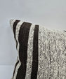 Turkish Hemp Pillow Cushion Natural Cream Black Pillow Cushion Cover 16" x 24" #9114