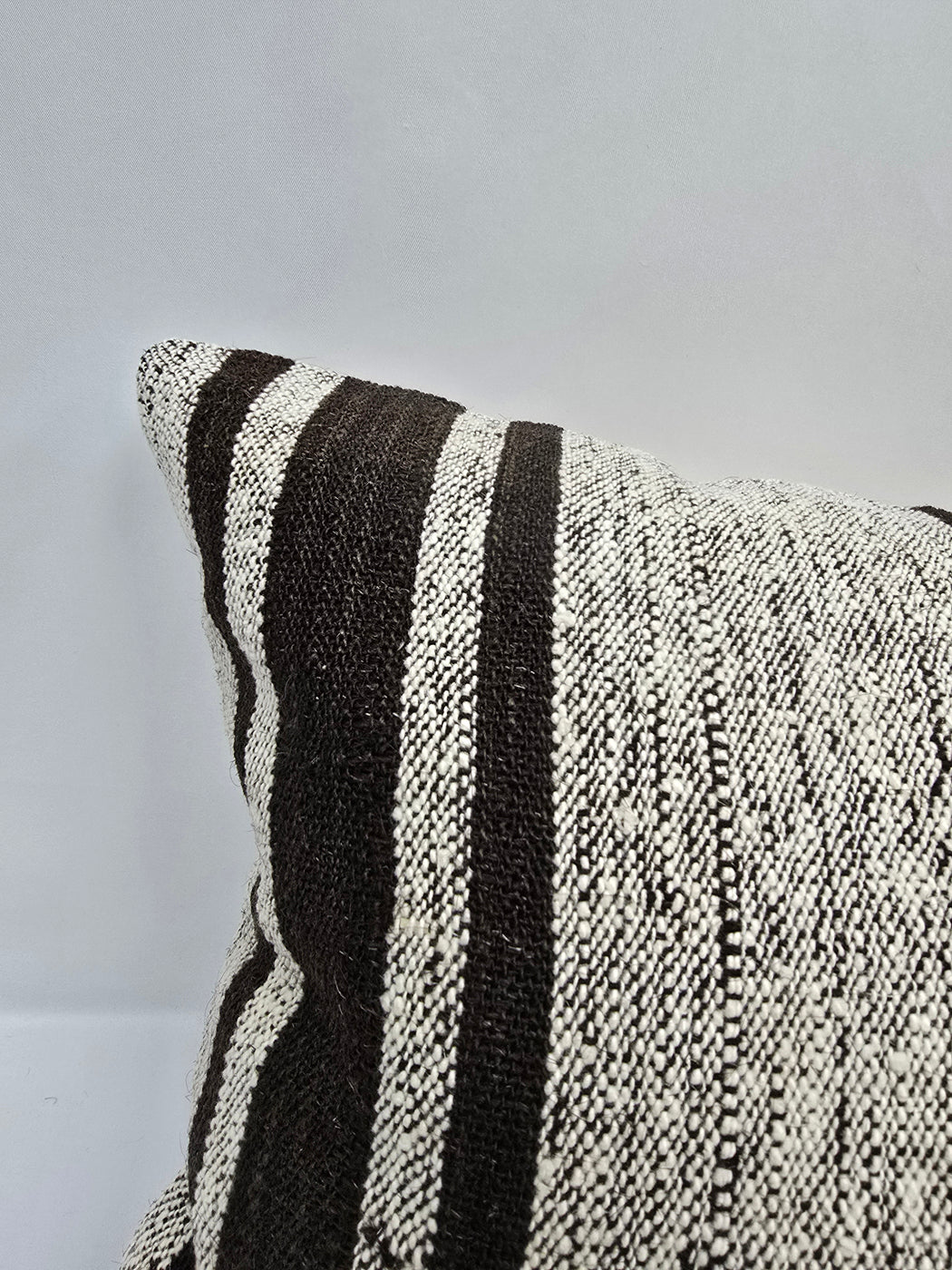 Turkish Hemp Pillow Cushion Natural Cream Black Pillow Cushion Cover 16" x 24" #9114