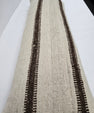 Turkish Lumbar Rug Pillow Cream Brown Cushion Cover Hemp Pillow 14" x 40" #9507