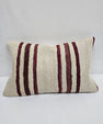 Turkish Hemp Pillow Cushion Natural Cream Black Pillow Cushion Cover 16" x 24" #9112