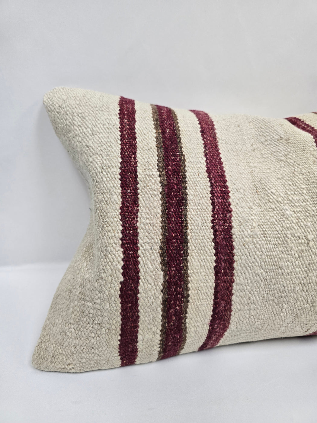 Turkish Hemp Pillow Cushion Natural Cream Black Pillow Cushion Cover 16" x 24" #9112