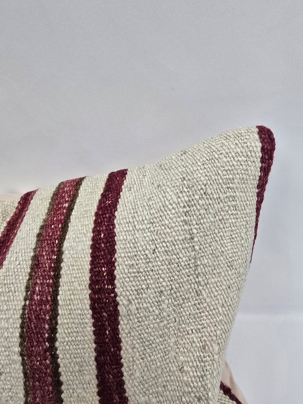 Turkish Hemp Pillow Cushion Natural Cream Black Pillow Cushion Cover 16" x 24" #9112