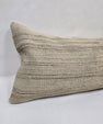 Turkish Lumbar Rug Pillow Cream Cushion Cover Hemp Pillow 14" x 40" #9506