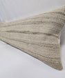 Turkish Lumbar Rug Pillow Cream Cushion Cover Hemp Pillow 14" x 40" #9506