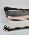 Turkish Hemp Pillow Cushion Natural Cream Black Gray Pillow Cushion Cover 16" x 24" #9118