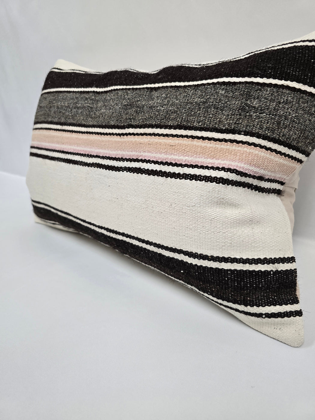 Turkish Hemp Pillow Cushion Natural Cream Black Gray Pillow Cushion Cover 16" x 24" #9118