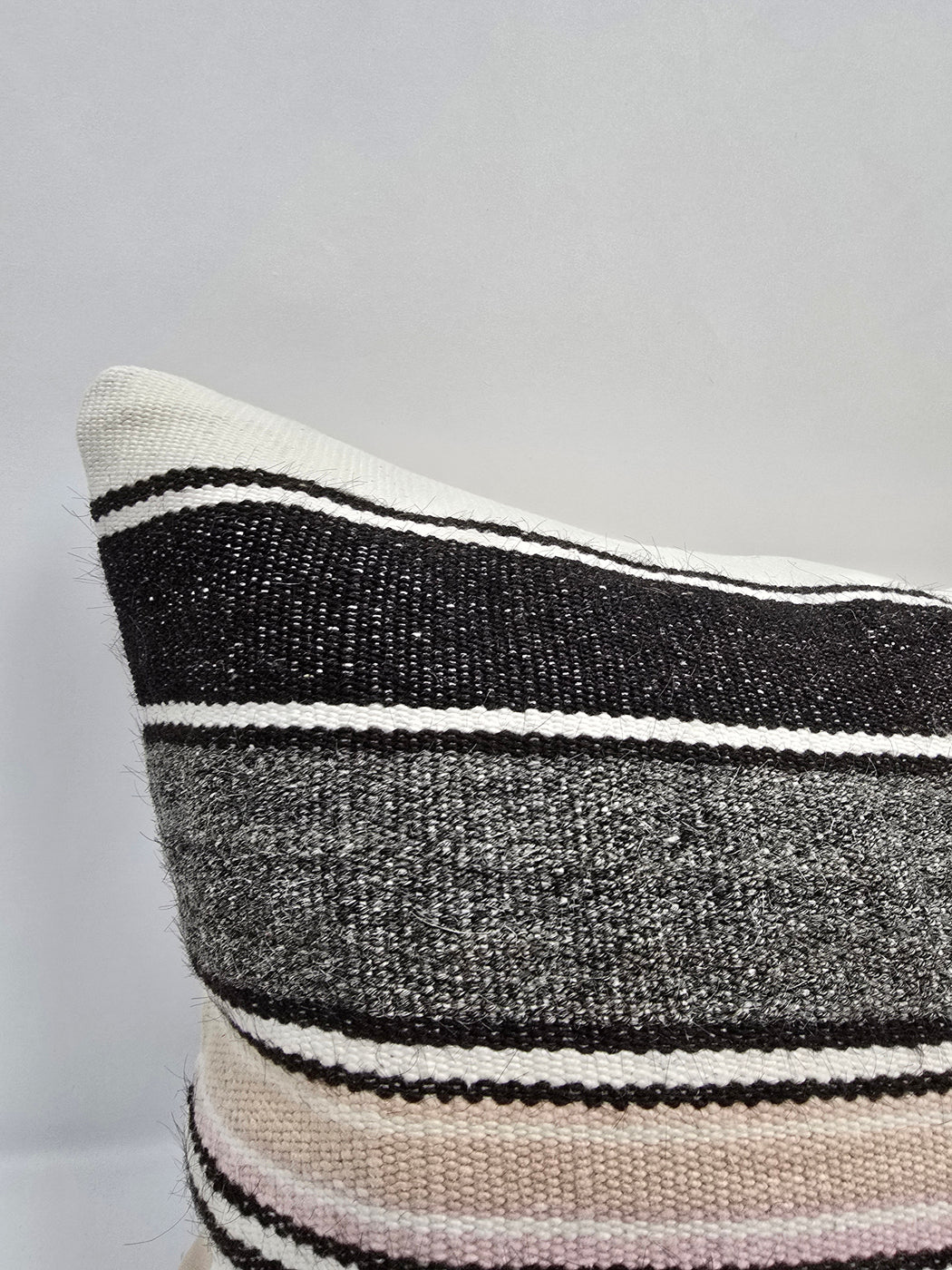 Turkish Hemp Pillow Cushion Natural Cream Black Gray Pillow Cushion Cover 16" x 24" #9118