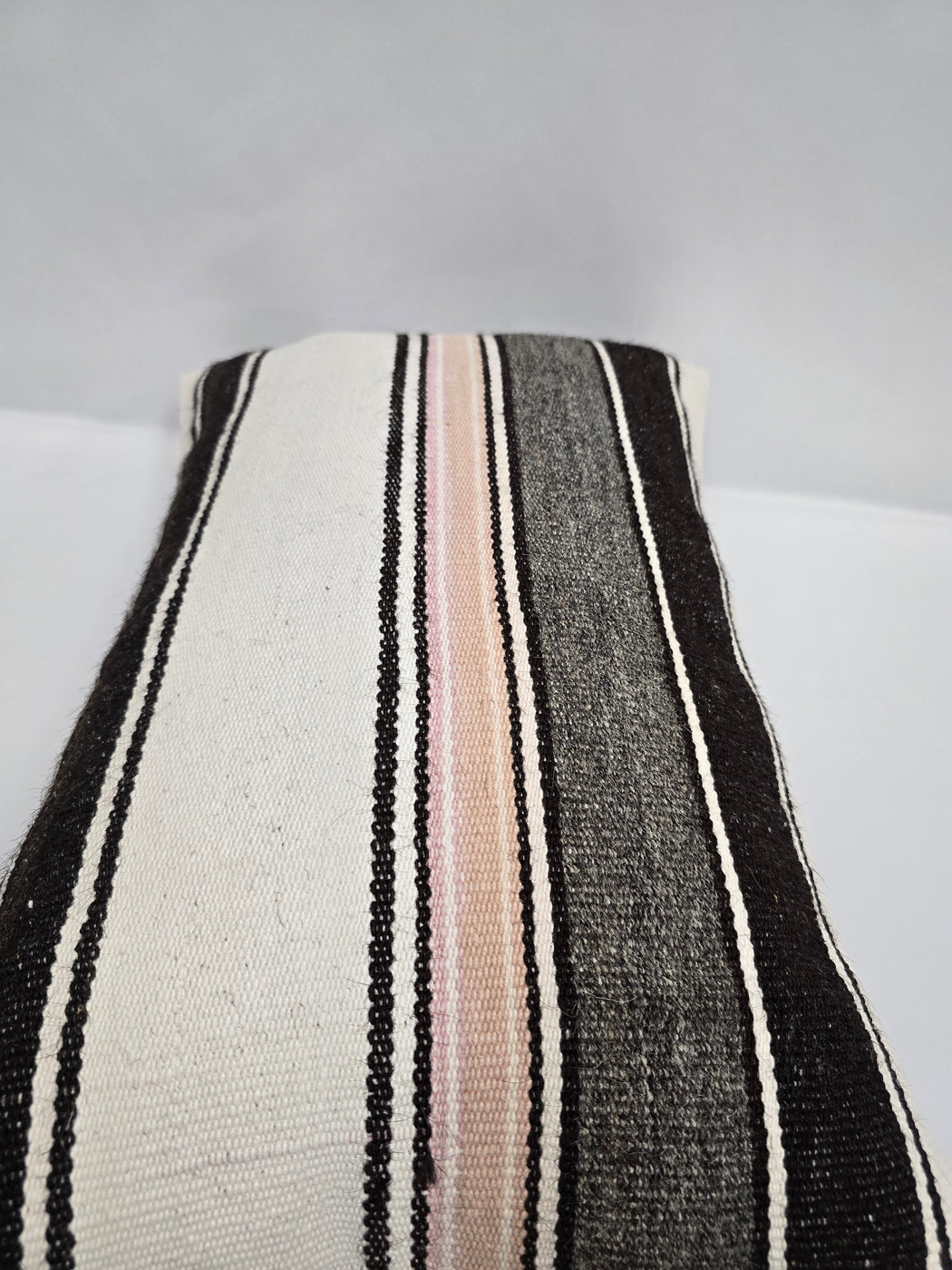 Turkish Hemp Pillow Cushion Natural Cream Black Gray Pillow Cushion Cover 16" x 24" #9118