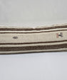 Turkish Lumbar Rug Pillow Cream Brown Cushion Cover Hemp Pillow 14" x 40" #9510