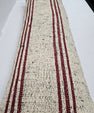 Turkish Lumbar Rug Pillow Cream Black Cushion Cover Hemp Pillow 14" x 40" #9509