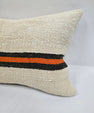 Turkish Hemp Pillow Cushion Natural Cream Black Orange Pillow Cushion Cover 16" x 24" #9113