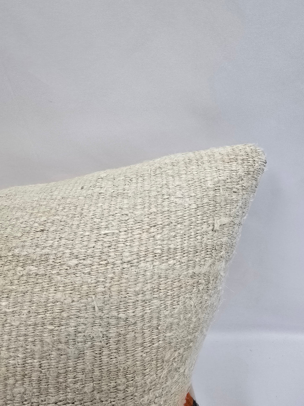 Turkish Hemp Pillow Cushion Natural Cream Black Orange Pillow Cushion Cover 16" x 24" #9113