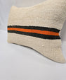 Turkish Hemp Pillow Cushion Natural Cream Black Orange Pillow Cushion Cover 16" x 24" #9113