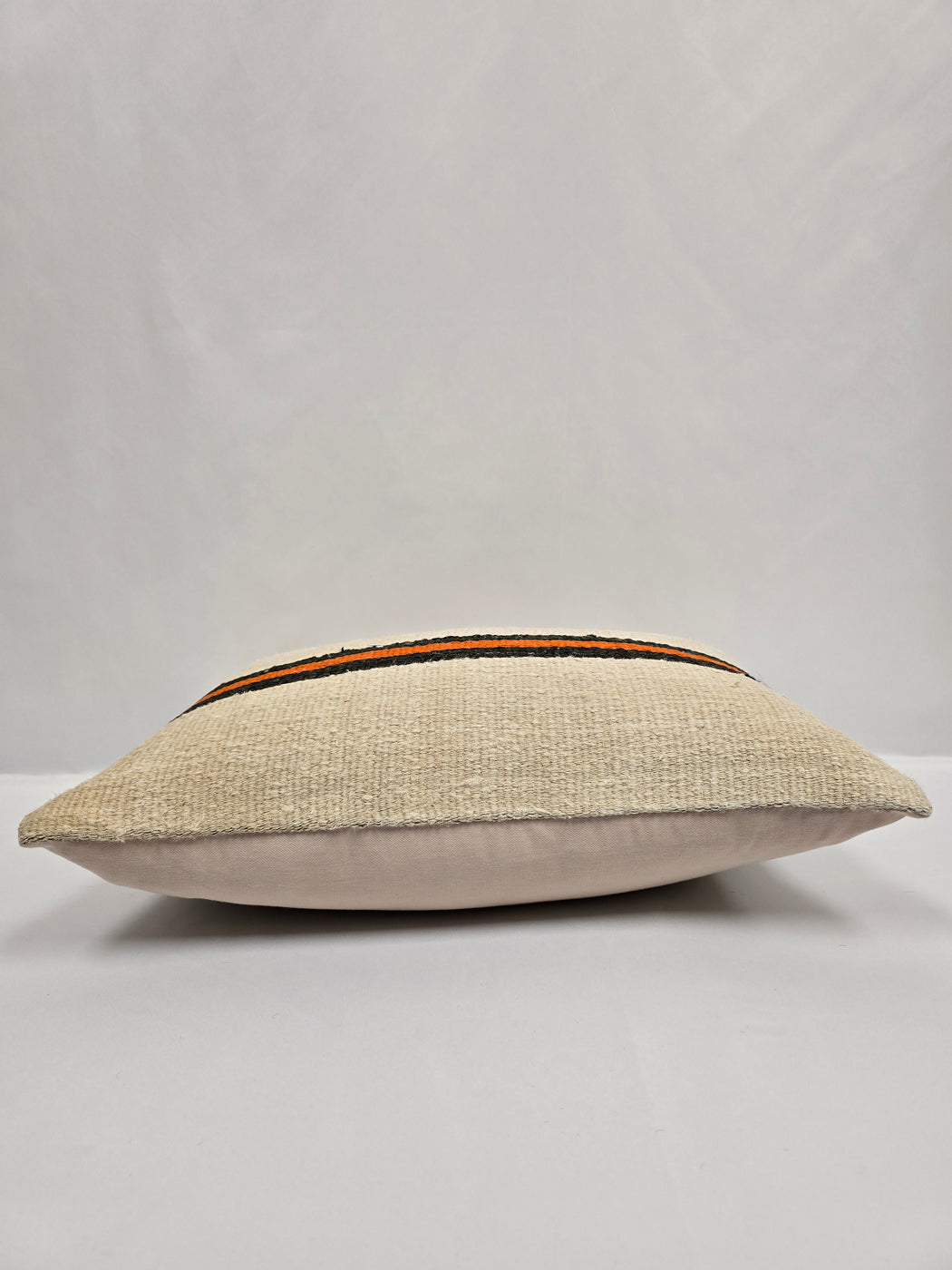 Turkish Hemp Pillow Cushion Natural Cream Black Orange Pillow Cushion Cover 16" x 24" #9113