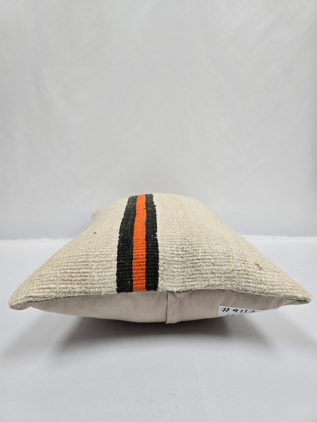 Turkish Hemp Pillow Cushion Natural Cream Black Orange Pillow Cushion Cover 16" x 24" #9113