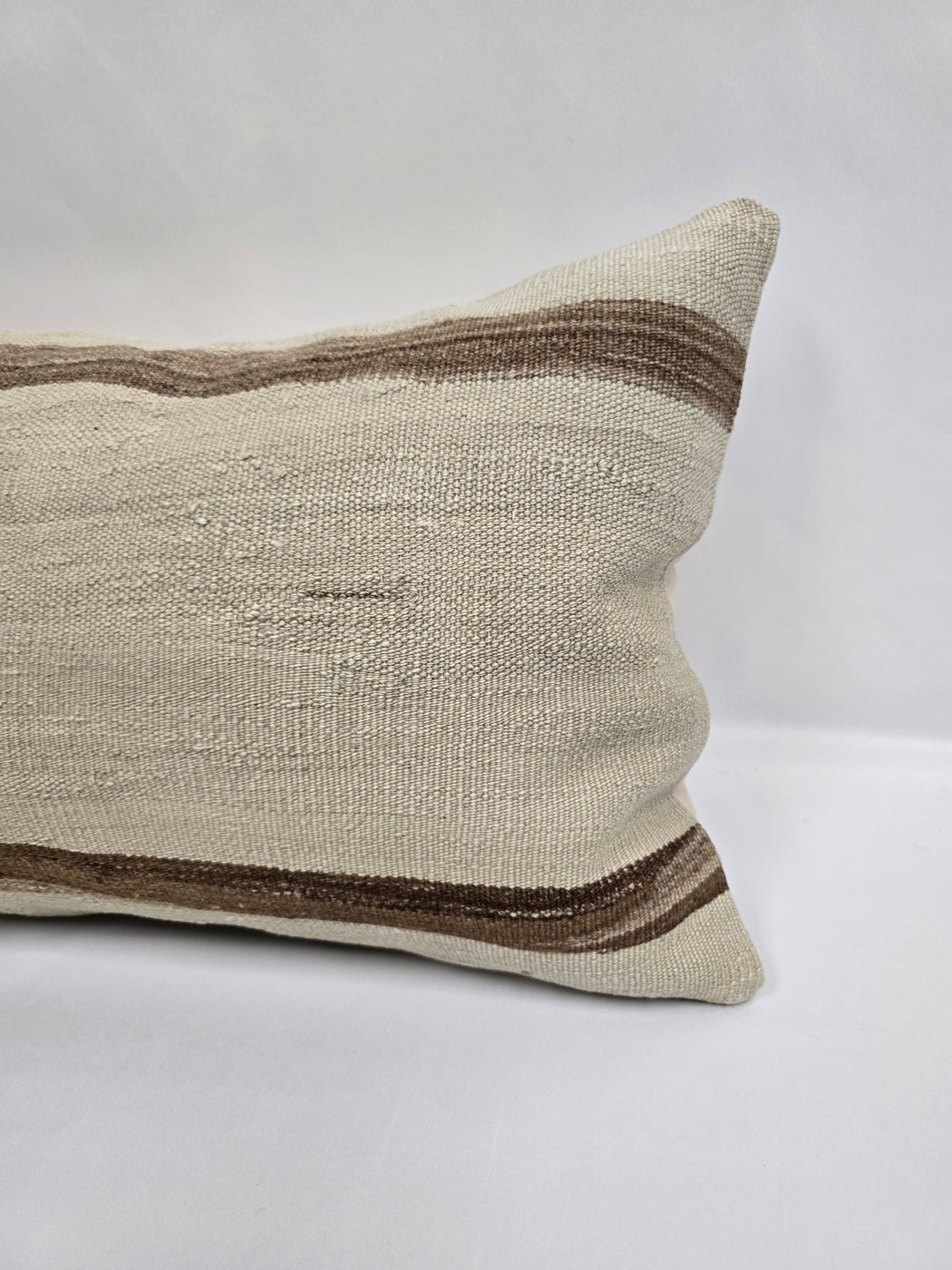 Turkish Hemp Pillow Cushion Natural Cream Brown Pillow Cushion Cover 16" x 24" #9110