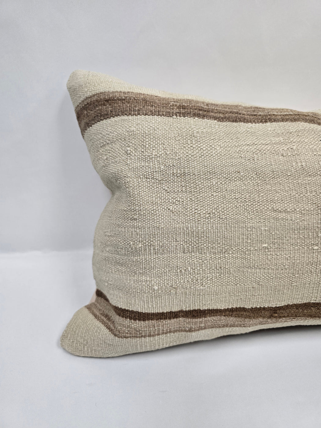 Turkish Hemp Pillow Cushion Natural Cream Brown Pillow Cushion Cover 16" x 24" #9110