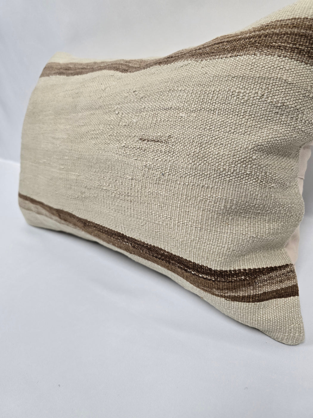 Turkish Hemp Pillow Cushion Natural Cream Brown Pillow Cushion Cover 16" x 24" #9110