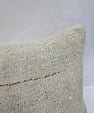 Turkish Lumbar Rug Pillow Cream Brown Cushion Cover Hemp Pillow 14" x 40" #9515