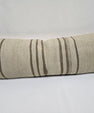 Turkish Lumbar Rug Pillow Cream Brown Cushion Cover Hemp Pillow 14" x 40" #9514