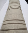 Turkish Lumbar Rug Pillow Cream Brown Cushion Cover Hemp Pillow 14" x 40" #9514