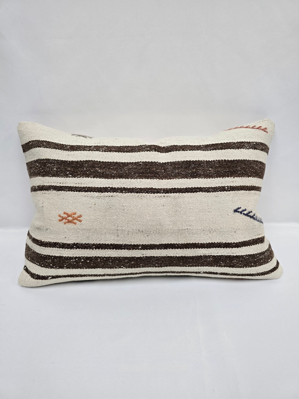 Turkish Hemp Pillow Cushion Natural Cream Brown Blue Pillow Cushion Cover 16" x 24" #9109