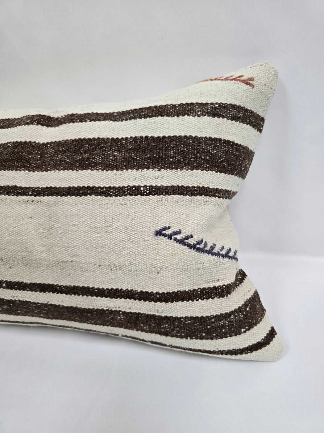 Turkish Hemp Pillow Cushion Natural Cream Brown Blue Pillow Cushion Cover 16" x 24" #9109